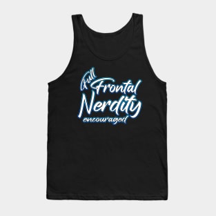 Full Frontal Nerdity blue Tank Top